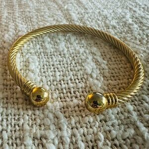 18k Plated Twisted Cable Cuff